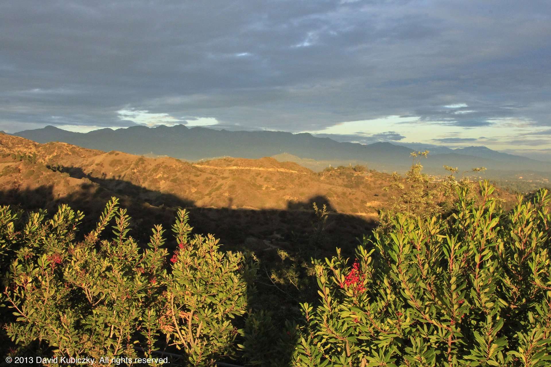 Looking toward Glendale and the San Gabriel mountains in the distance.