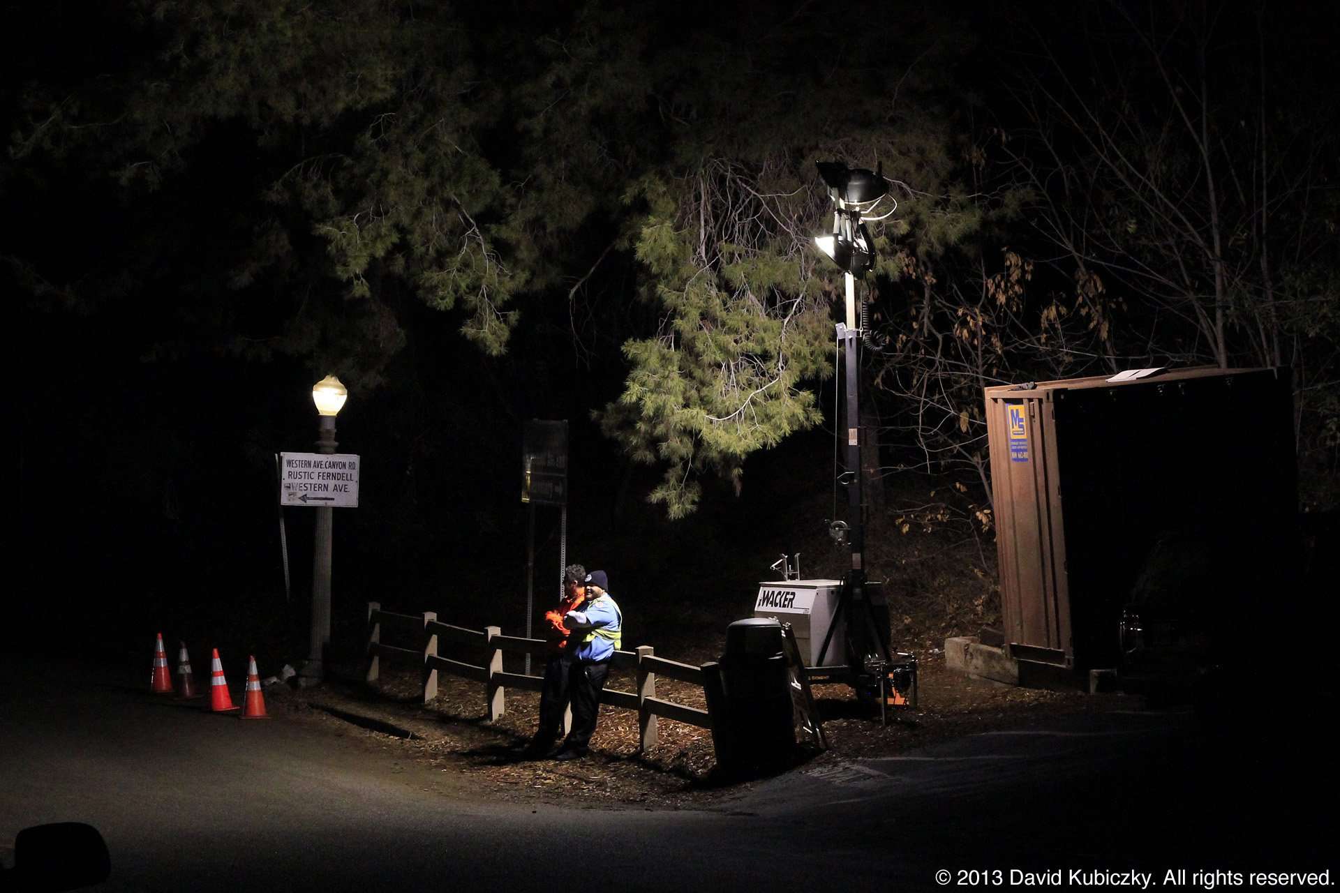As the sun faded away, the temporary lighting provided for the remote parking spaces was almost as magical.