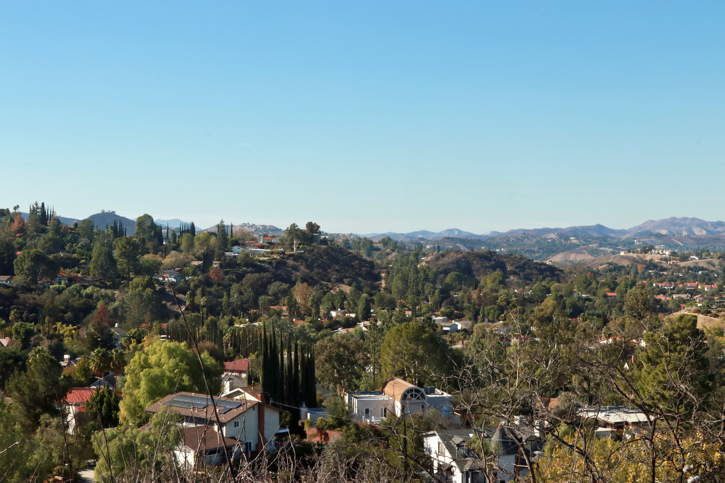 panoramic view of woodland hills